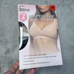 Felina Women's M Adaptive Cup Wire Free Bra Beige e0227